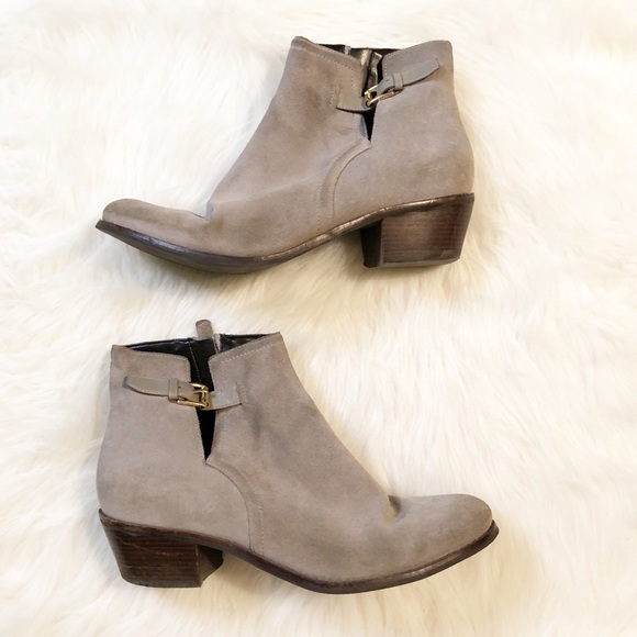 Cole Haan Shoes - Cole Haan gray suede pull on zip ankle booties 8